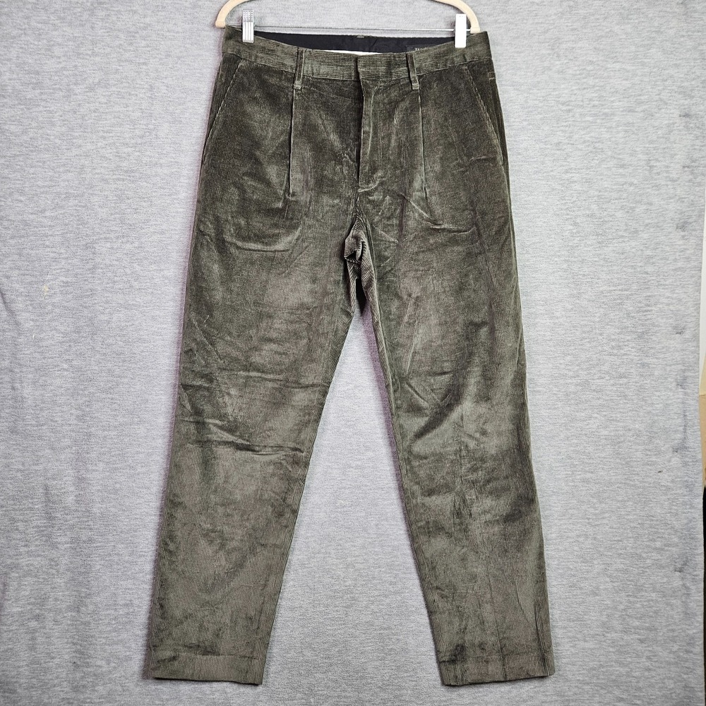Rag & Bone New York Mens 32 Olive Corduroy Pants Straight Leg Casual